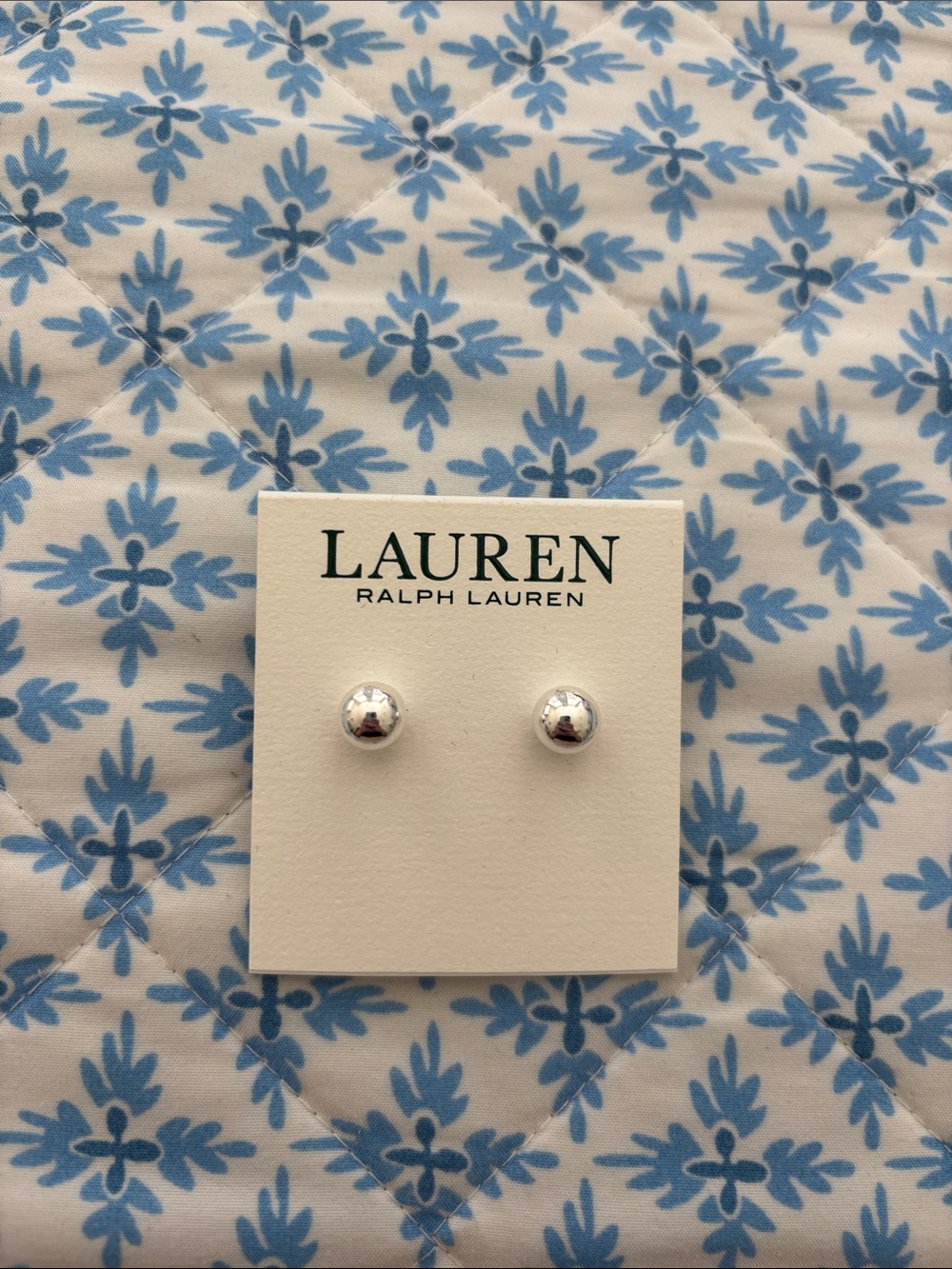 LAUREN Ralph Lauren Polished Silver Ball Stud Earrings